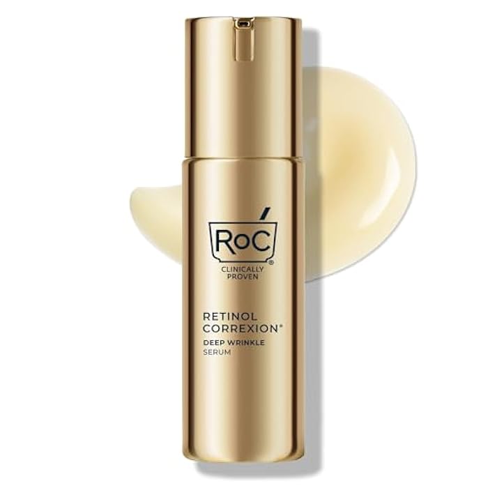 RoC Retinol Correxion Deep Wrinkle Retinol Face Serum with Ascorbic Acid, Anti-Aging Treatment for Fine Lines, Dark Spots, Post Acne Scars, 1 Oz (Packaging May Vary) - Image 1